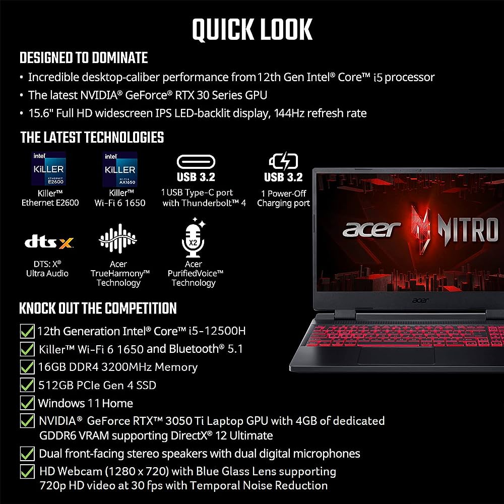 Acer Nitro 5 AN515-58-57Y8 Gaming Laptop（1）